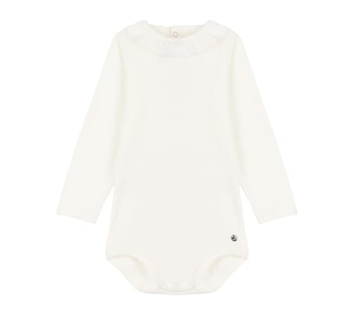 Petit Bateau Body con Colletto a Maniche Lunghe per Bimba 0-24 Mesi