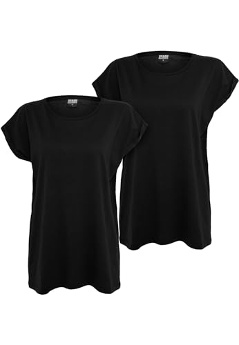 URBAN CLASSICS Set 2 T-Shirts Donna Maniche Arrotolate