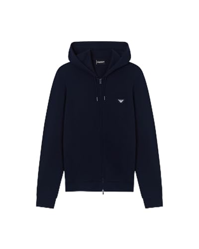 Emporio Armani Felpa con Cappuccio Zip Modal Spugna Blu