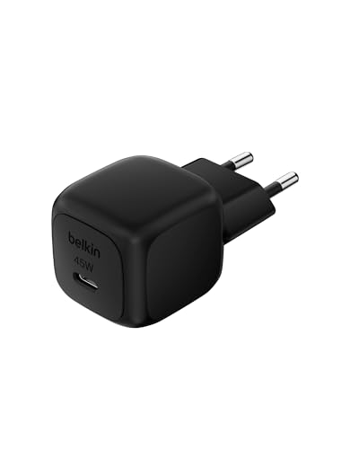 Belkin Caricatore da parete compatto da 45 W, ricarica rapida USB-C Power Delivery per Apple iPhone 16, 16 Plus, 16 Pro, 16 Pro Max, 15 Series, Samsung Galaxy S25, iPad, AirPods e altri
