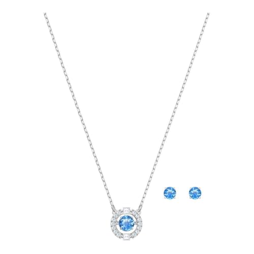 Swarovski Set Una Taglio Round Placcato Rodio