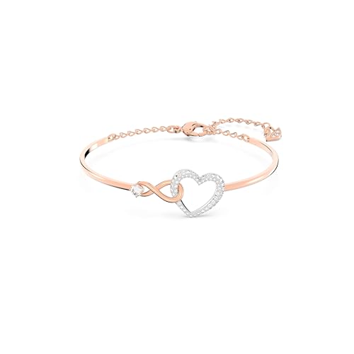 Swarovski Bracciale rigido Infinity con cuore, Mix di finiture