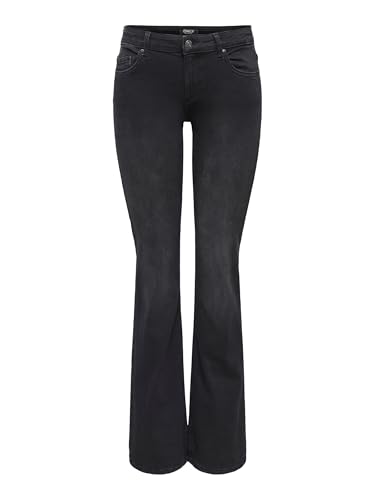 ONLY Onlblush Mid Flared DNM Tai1099 Jeans Donna Washed Black