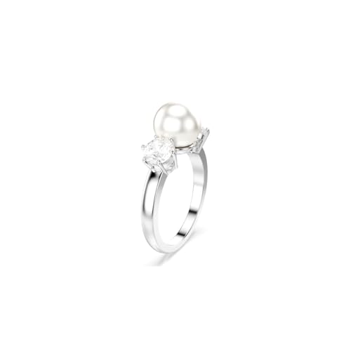 Swarovski Anello cocktail Matrix, Crystal Pearl, Bianco