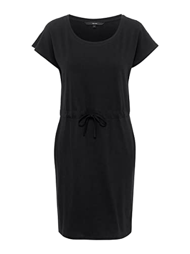Vero Moda NOS Donna Vmapril SS Short Dress Ga Noos Vestito Nero