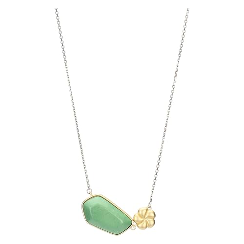 THUN Collana con pietra e fiore ceramica metallo 40+5 cm