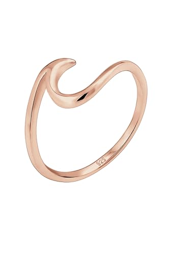 Elli Anelli Donna Onde Argento Sterling 925 Oro Rosa