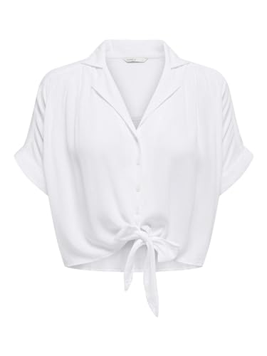 Only Onlpaula Life S/S Tie Shirt Wvn Noos, Camicia a maniche corte Donna