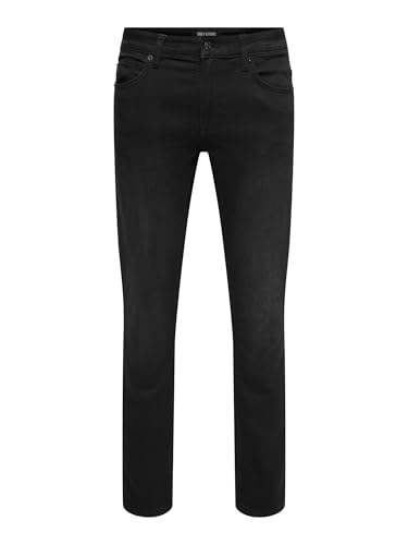 ONLY & SONS Onsloom Black Jog 7451 PK Noos, Jeans Slim Uomo, Nero (Black), W