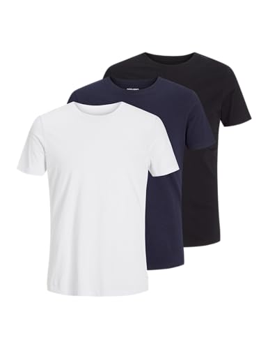JACK & JONES Maglietta da Uomo, Confezione da 3