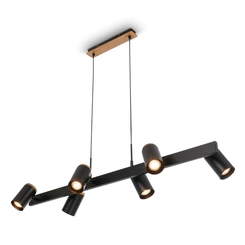 BRILONER Lampadario a sospensione orientabile 6x GU10 legno nero