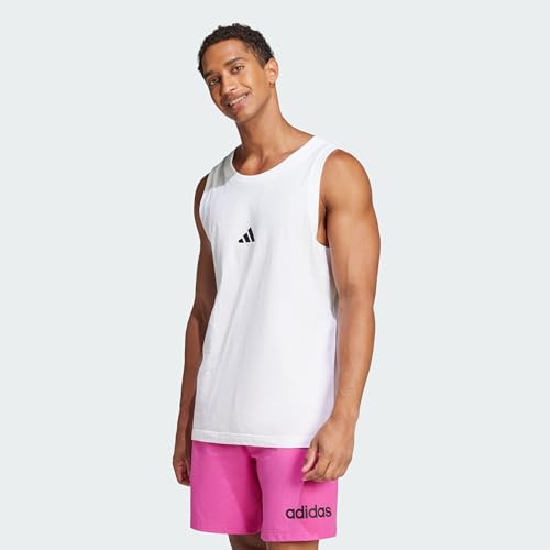 adidas Uomo Essentials Small Logo Tank Top Bianco/Nero