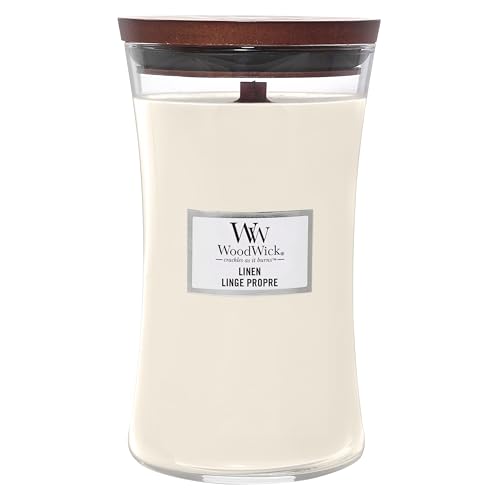 WoodWick Grande Clessidra Candela Lino Stoppino Scoppiettante