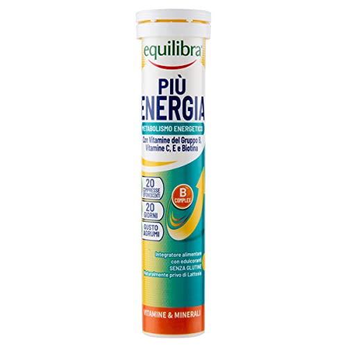 Equilibra Integratore Multivitaminico con Vitamine B, C, E e Biotina, Gusto Agrumi, 20 Compresse