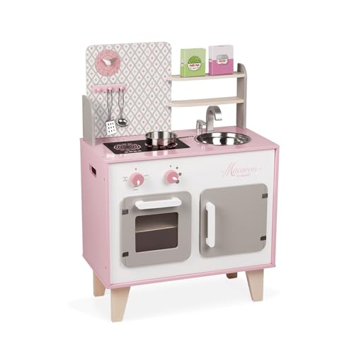 Janod - Cucina Giocattolo in Legno - con e a - con - e - 5 Accessori - A 3 Anni, e