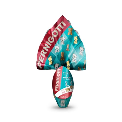 Pernigotti Uovo di Pasqua Thun x Teddy Friends Cioccolato Fondente Extra, 240g