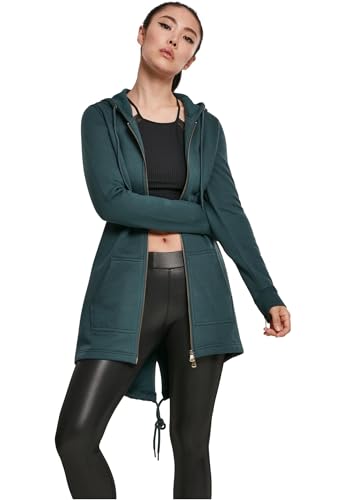 URBAN CLASSICS Felpa Lunga con Cappuccio da Donna, Cardigan con Zip