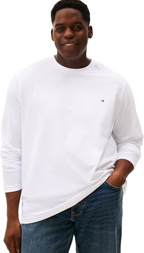 Tommy Hilfiger Uomo Maglietta Maniche Lunghe Stretch Slim Fit con Scollo Rotondo