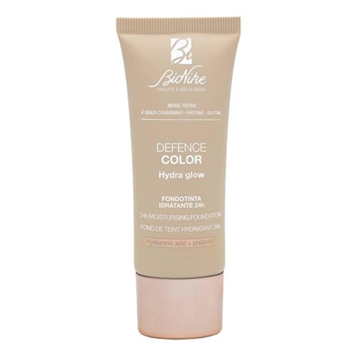 Bionike Defence Color Fondotinta Hydra Glow Idratante 24h con Acido Ialuronico e SPF 15, 30 ml