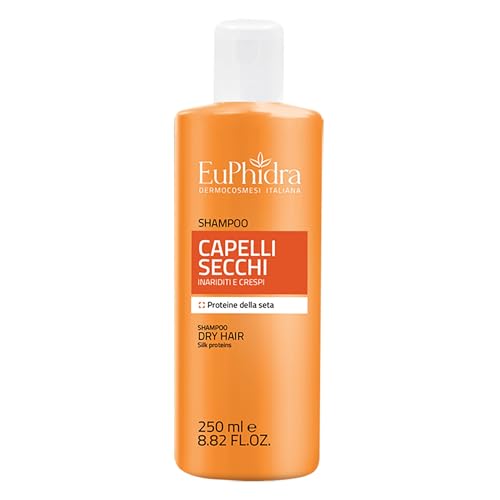 Euphidra, Shampoo Capelli Secchi, Flacone 250 ml, Delicato ed Efficace per Capelli Aridi, Devitalizzati e Crespi, Morbidi e Luminosi, Dermatologicamente Testato
