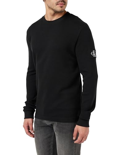 Calvin Klein Badge Waffle Ls Tee J30J323485, Top in Maglia Uomo