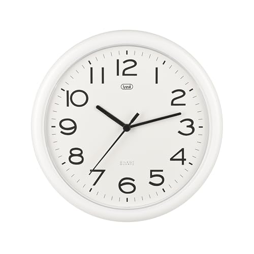 Trevi OM 3301 Orologio da Parete Silenzioso 24cm, Movimento Continuo SWEEP Senza Tic-Tac, Design Moderno e Minimalista, Ideale per Casa e Ufficio, Funzionamento con Batteria AA