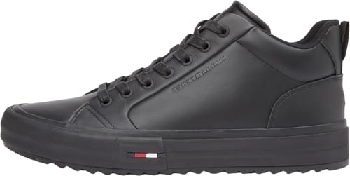Tommy Hilfiger Uomo Sneakers con Suola Alta Harlem Street Profilo Medio, Nero (Black), 4