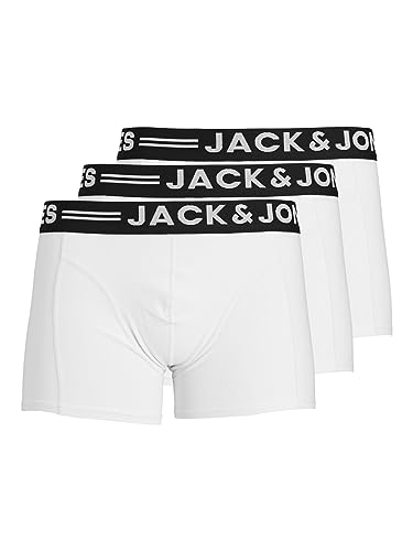 JACK & JONES Sense Boxer Uomo, Bianco, Confezione da 3