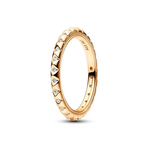 Pandora ME Anello Pyramids placcato oro 14k con zirconia cubica trasparente