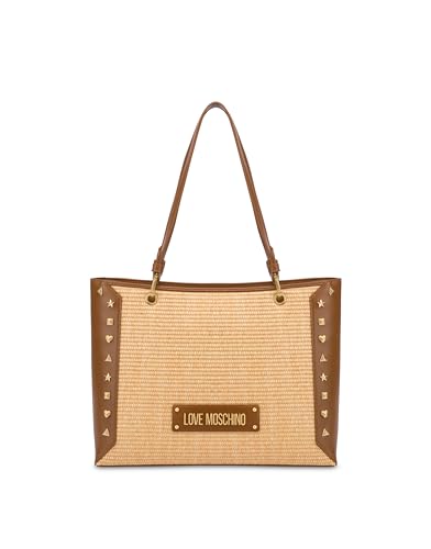 Love Moschino Borsa a Spalla in Raffia