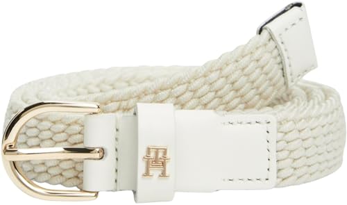 Tommy Hilfiger Donna Cintura Essential Effortless 2,5 cm Elastic Cintura in Pelle, Nero (Black)