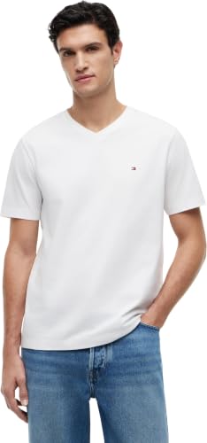 Tommy Hilfiger Uomo Essential Tee Scollo a V Bianco