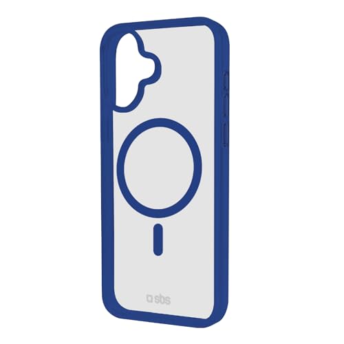 SBS Mag Frame Case Cover MagSafe iPhone 16 TPU Trasparente Blu