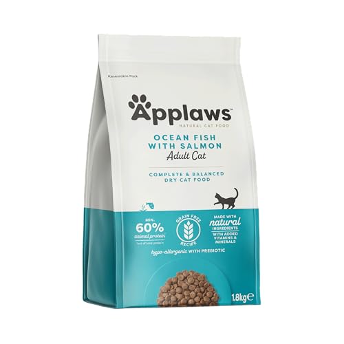 Applaws Cibo Secco per Gatti Adulti senza Cereali, Pesce dell'Oceano con Salmone, 1,8 kg