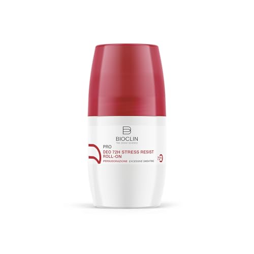 BIOCLIN Deo Pro 72H Stress Resist Roll-On – 50 ml – Deodorante Antitraspirante per Ipersudorazione da Stress – Efficacia 72 Ore – Con Prebiotico, Niacinamide e Polvere di Bambù