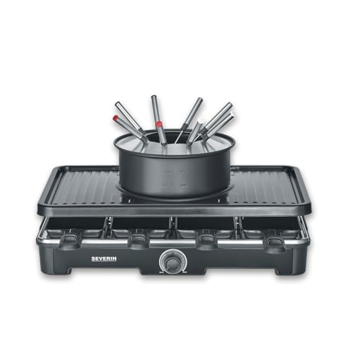 Severin Raclette Grill e Fonduta 2in1 con 8 Padelline
