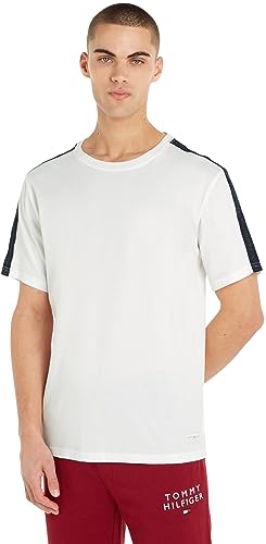 Tommy Hilfiger T-Shirt Uomo Maniche Corte Regular Fit, Bianco (Ecru)