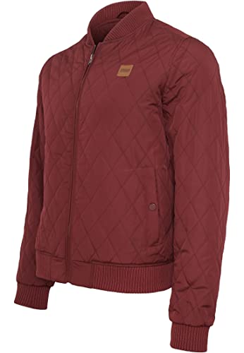 Urban Classics Diamond Quilt Giacca in Nylon Bordeaux Uomo