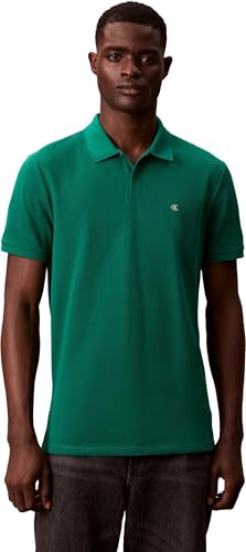 Calvin Klein SS Monogram Pique Polo Uomo Verde