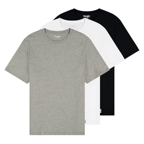 Wrangler Maglietta Uomo Bianco Grigio Nero