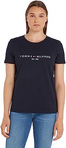 Tommy Hilfiger Donna T-Shirt Heritage Maniche Corte Scollo Rotondo