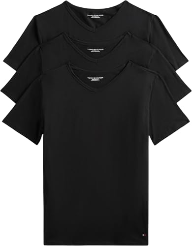 Tommy Hilfiger Uomo T-Shirt Maniche Corte Confezione da 3 Stretch Scollo a V
