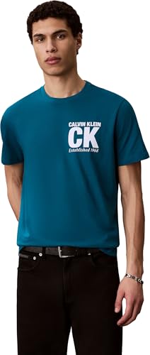 Calvin Klein Maglietta Grafica Uomo Teal Marine