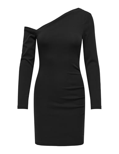 Only Onlvilla Abito Corto Asimmetrico Maniche Lunghe Donna