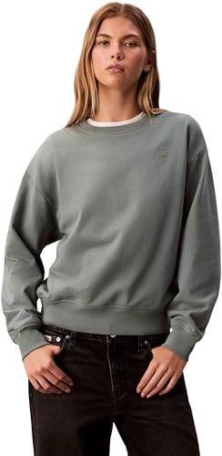 Calvin Klein LS Archive Logo Francese Terry RLX Felpa Autunno Verde