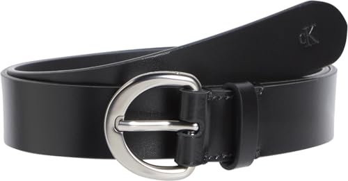 Calvin Klein Donna Cintura Casual Pin Buckle 3,0 cm Cintura in Pelle, Beige (Black/Pewter)