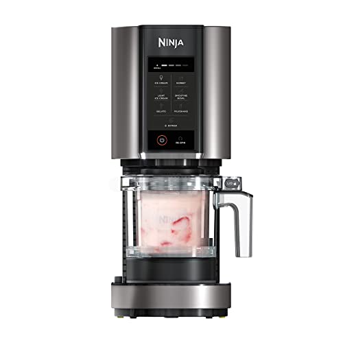 Ninja CREAMi Gelatiera per Gelati e Dessert Congelati, 1.4L, 7 Programmi, Nero/Argento