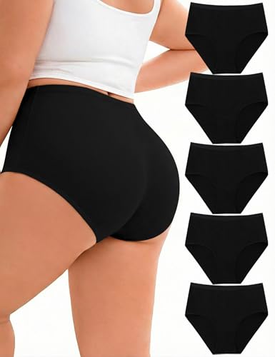 Ocexteur Slip Donna in Cotone a Vita Alta, Pacco da 5