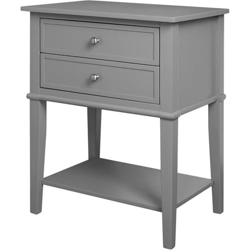 Ameriwood Home Franklin Comodino con 2 Cassetti Grigio