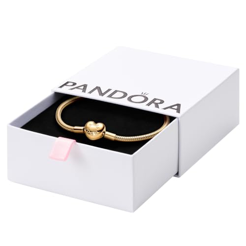 PANDORA Bracciale Snake Chain con Chiusura a Cuore in Argento Sterling, 18 cm